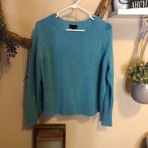 J Crew Side Slit Cashmere Sweater in Blue